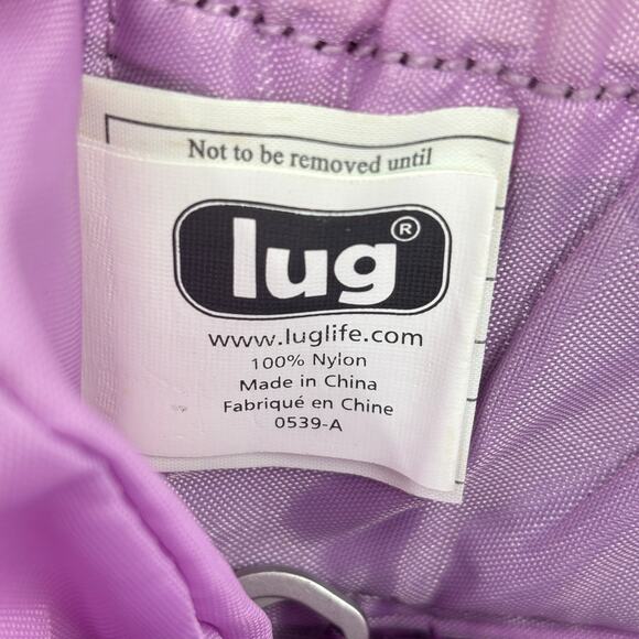 Lug Wristlet Wallet Purple Quilted Nylon Zip Around Card Slots Pockets - Picture 10 of 12